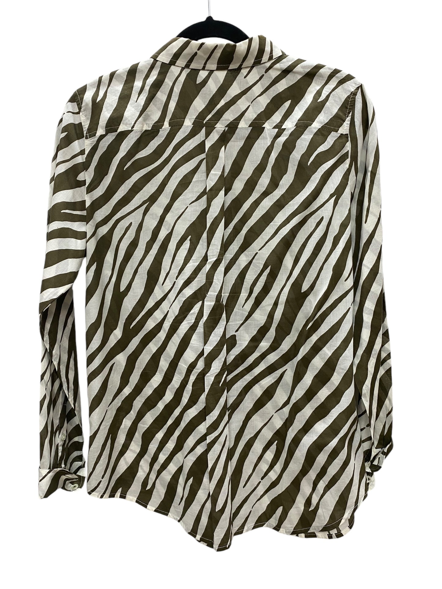 Top Long Sleeve By Talbots In Zebra Print, Size: M