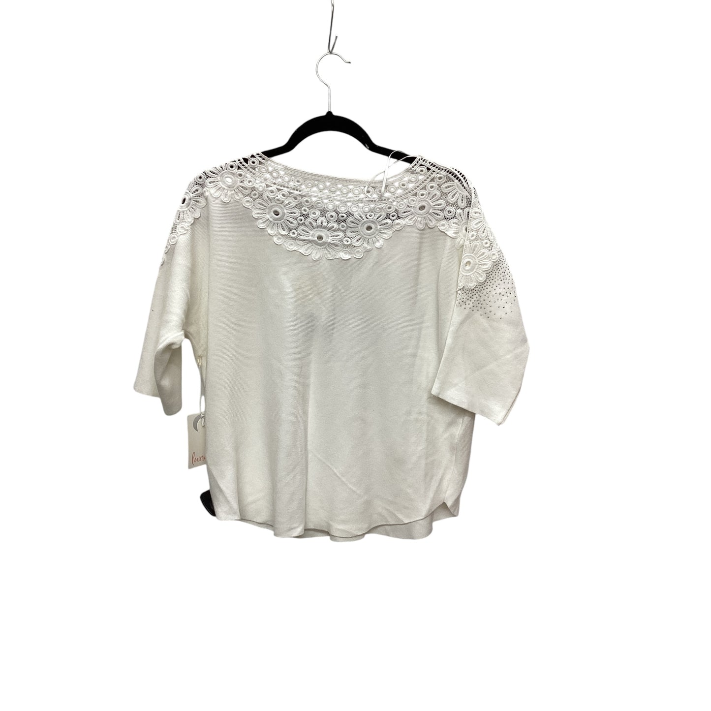 Sweater Short Sleeve By Clothes Mentor In White, Size: S