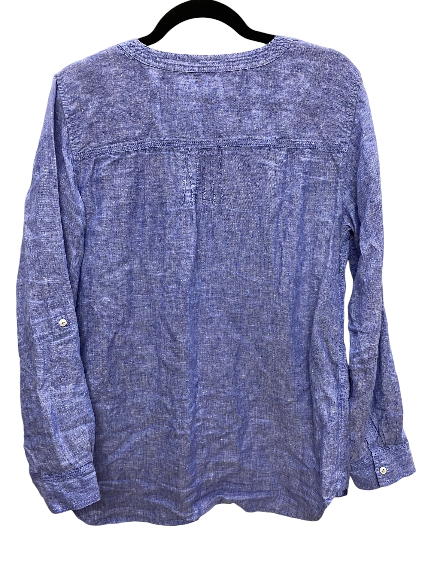 Top Long Sleeve Basic By Talbots In Blue, Size: M