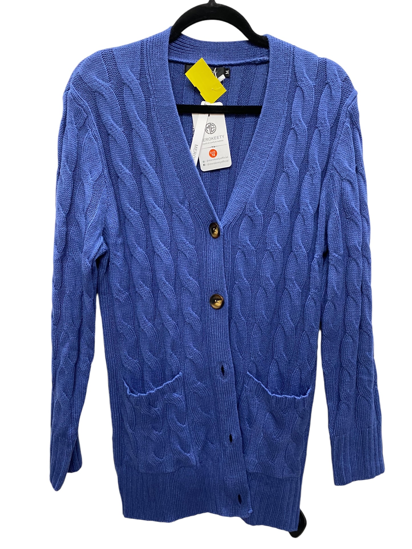 Sweater Cardigan By Clothes Mentor In Blue, Size: M