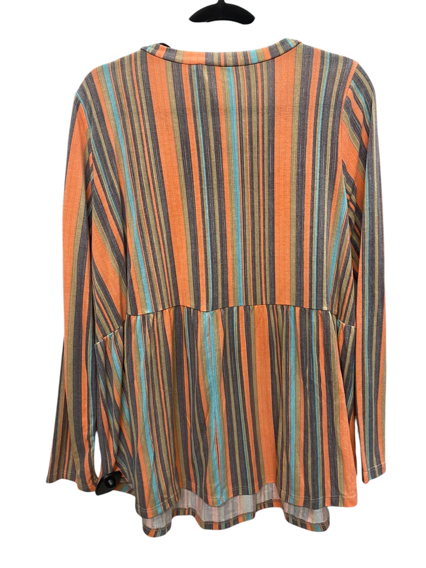 Top Long Sleeve Basic By Flamingo Urban In Striped Pattern, Size: M