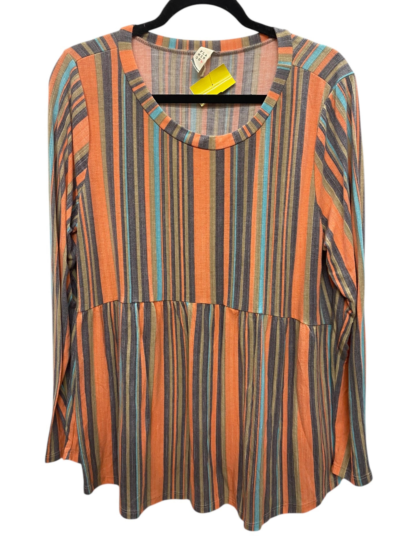 Top Long Sleeve Basic By Flamingo Urban In Striped Pattern, Size: M