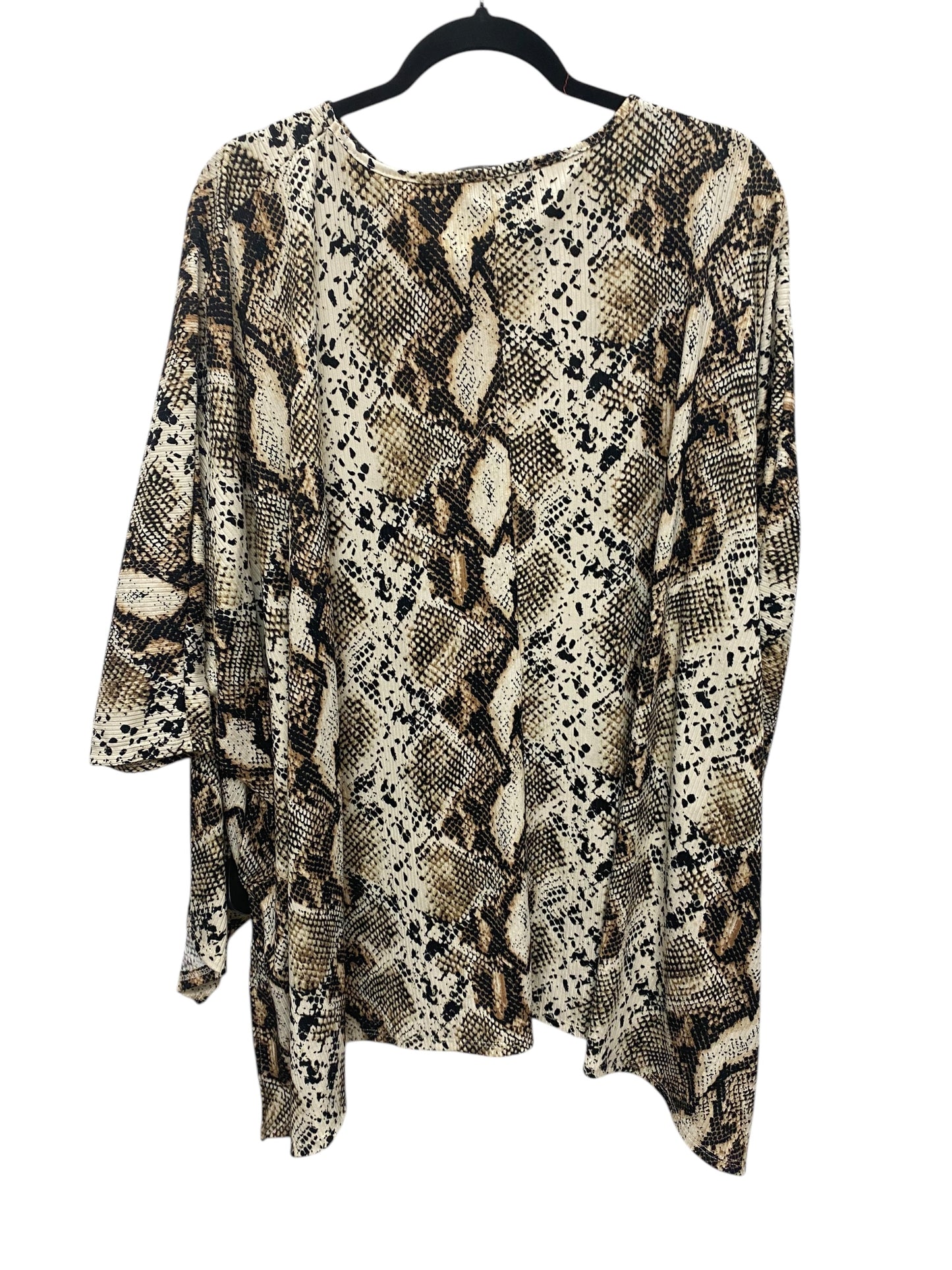 Top Long Sleeve By Clothes Mentor In Snakeskin Print, Size: Xl