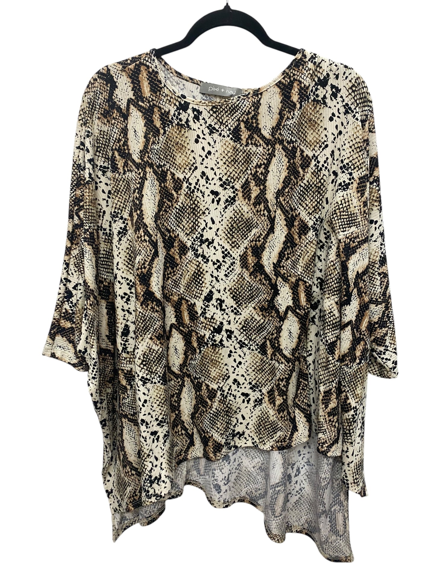 Top Long Sleeve By Clothes Mentor In Snakeskin Print, Size: Xl