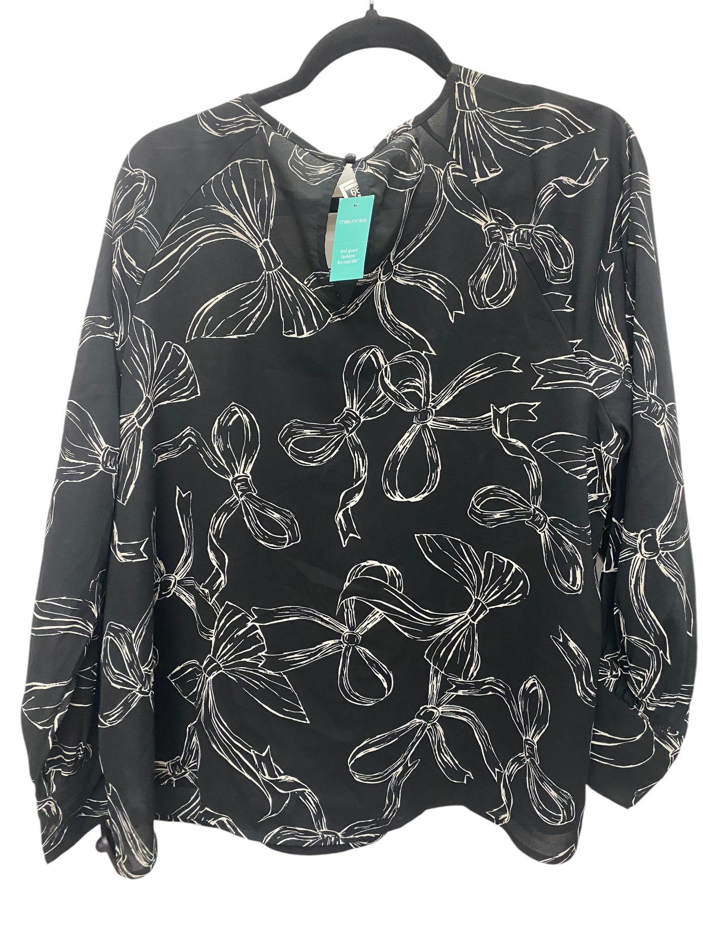 Top Long Sleeve By Maurices In Black, Size: Xxl