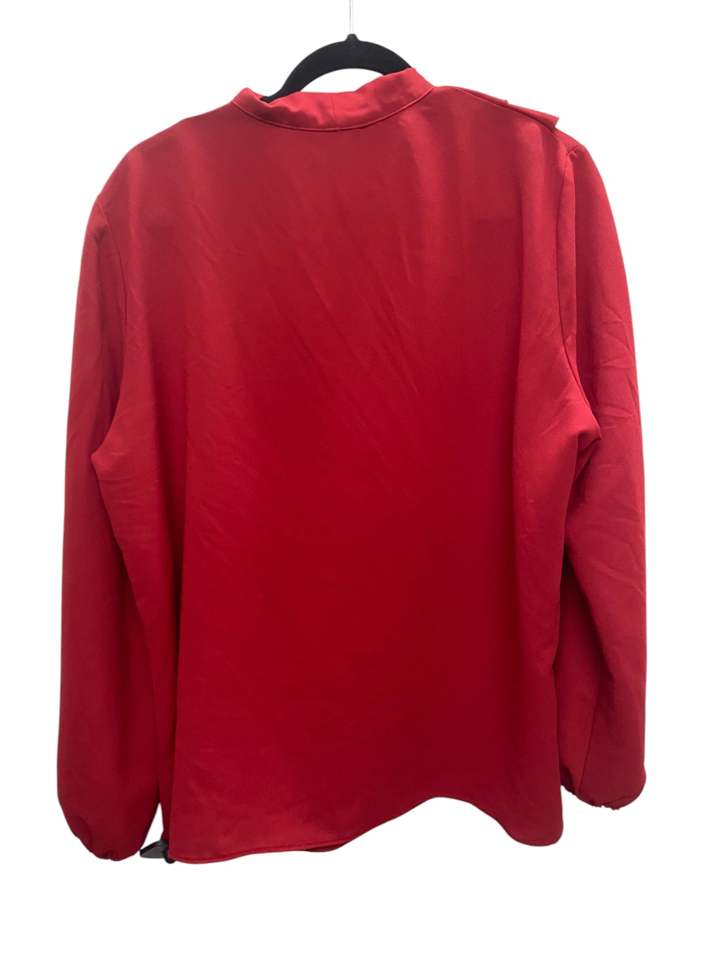 Top Long Sleeve By Kasper In Red, Size: Xl