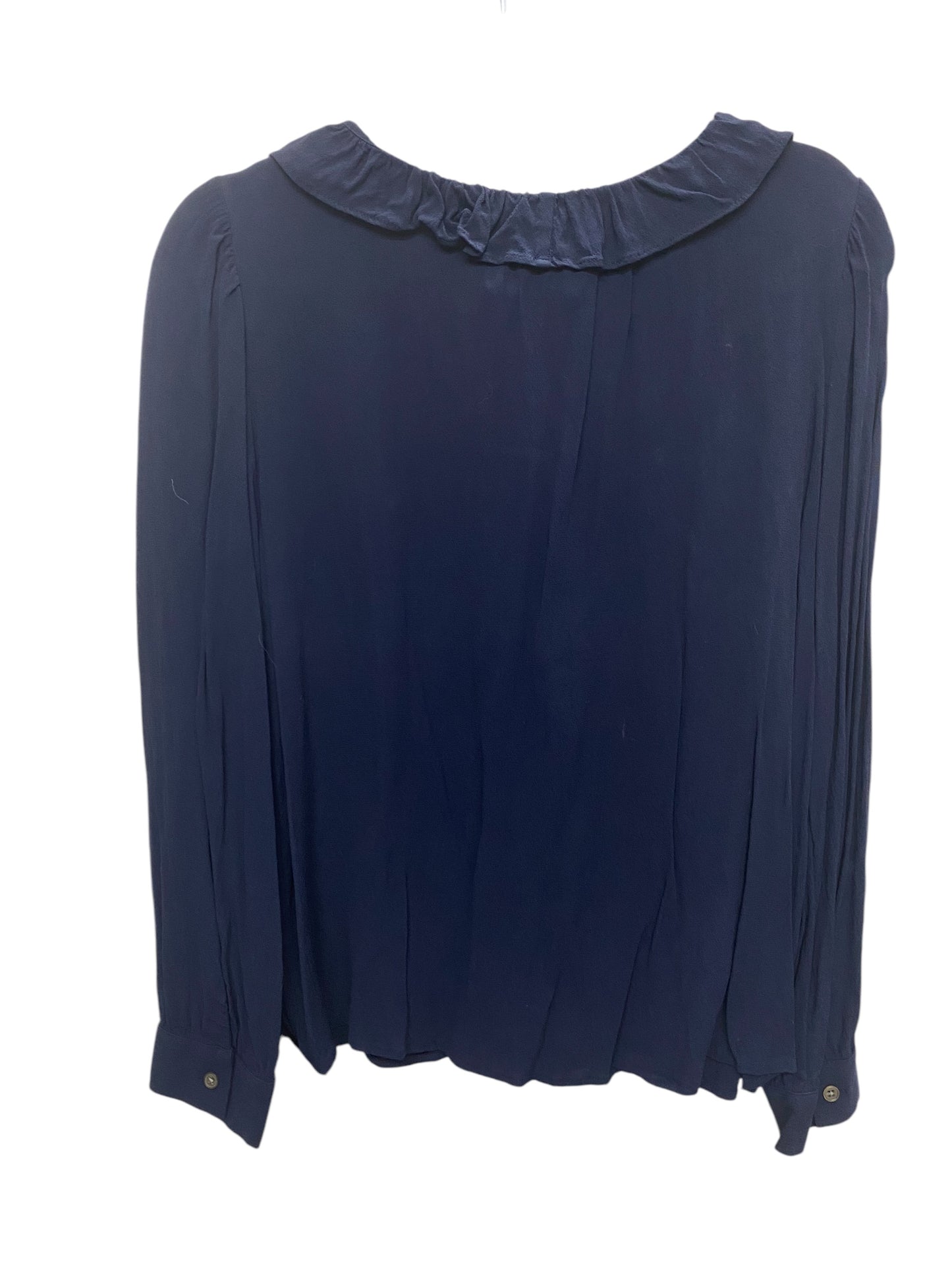 Top Long Sleeve Basic By Loft In Blue, Size: L