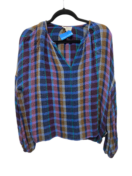 Top Long Sleeve By Lou And Grey In Plaid Pattern, Size: S