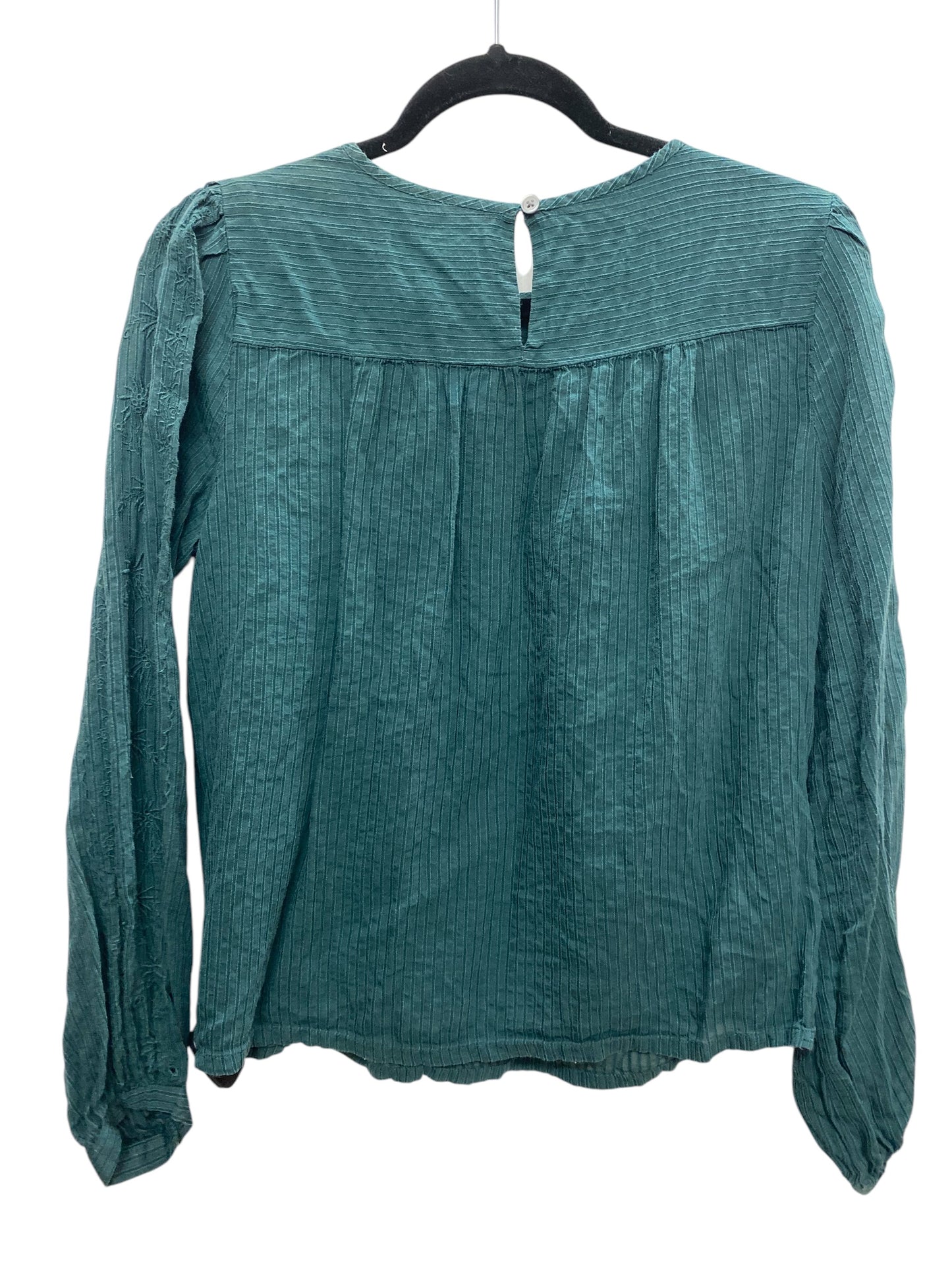 Top Long Sleeve Basic By Loft In Green, Size: S