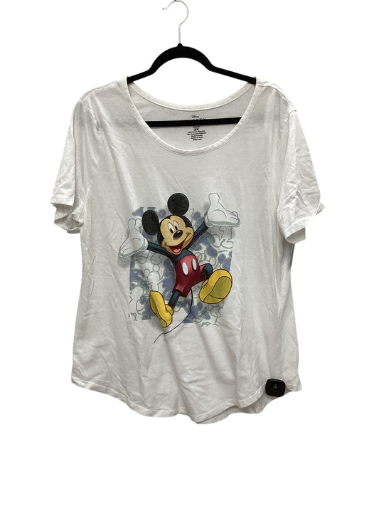 Top Short Sleeve Basic By Disney Store In White, Size: 3x