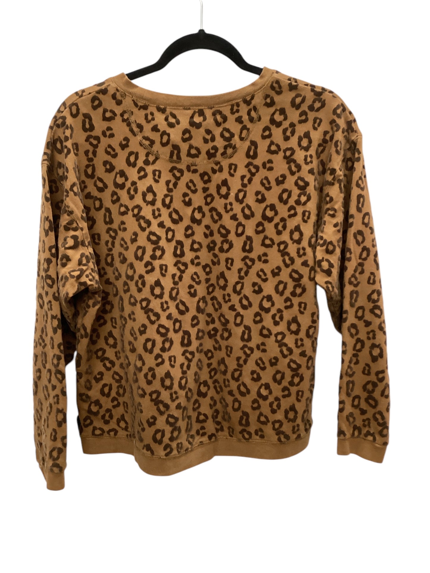 Top Long Sleeve Basic By Time And Tru In Leopard Print, Size: S