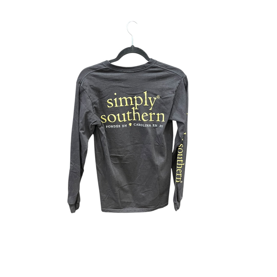 Top Long Sleeve Basic By Simply Southern In Black, Size: S