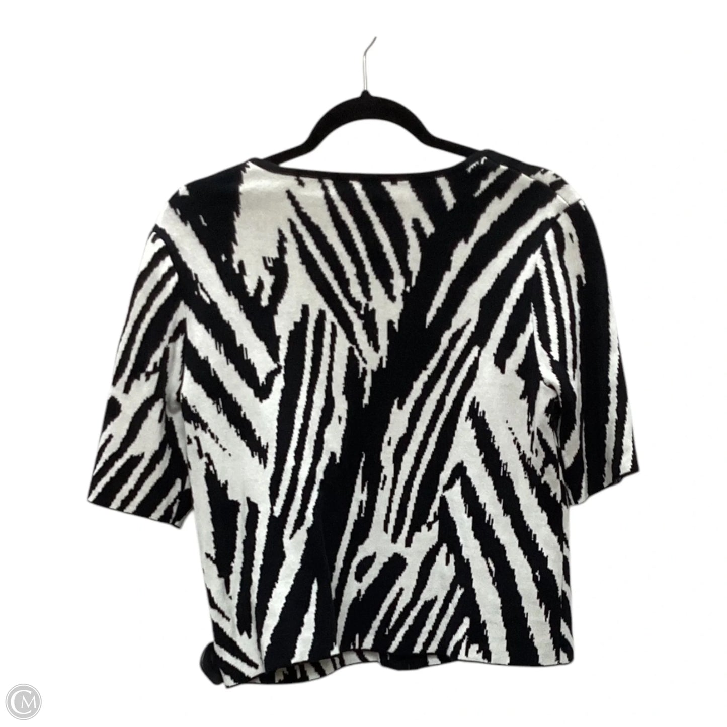 Sweater Cardigan By Chicos In Zebra Print, Size: 10