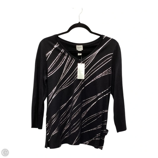 Top Long Sleeve By Chicos In Black, Size: M