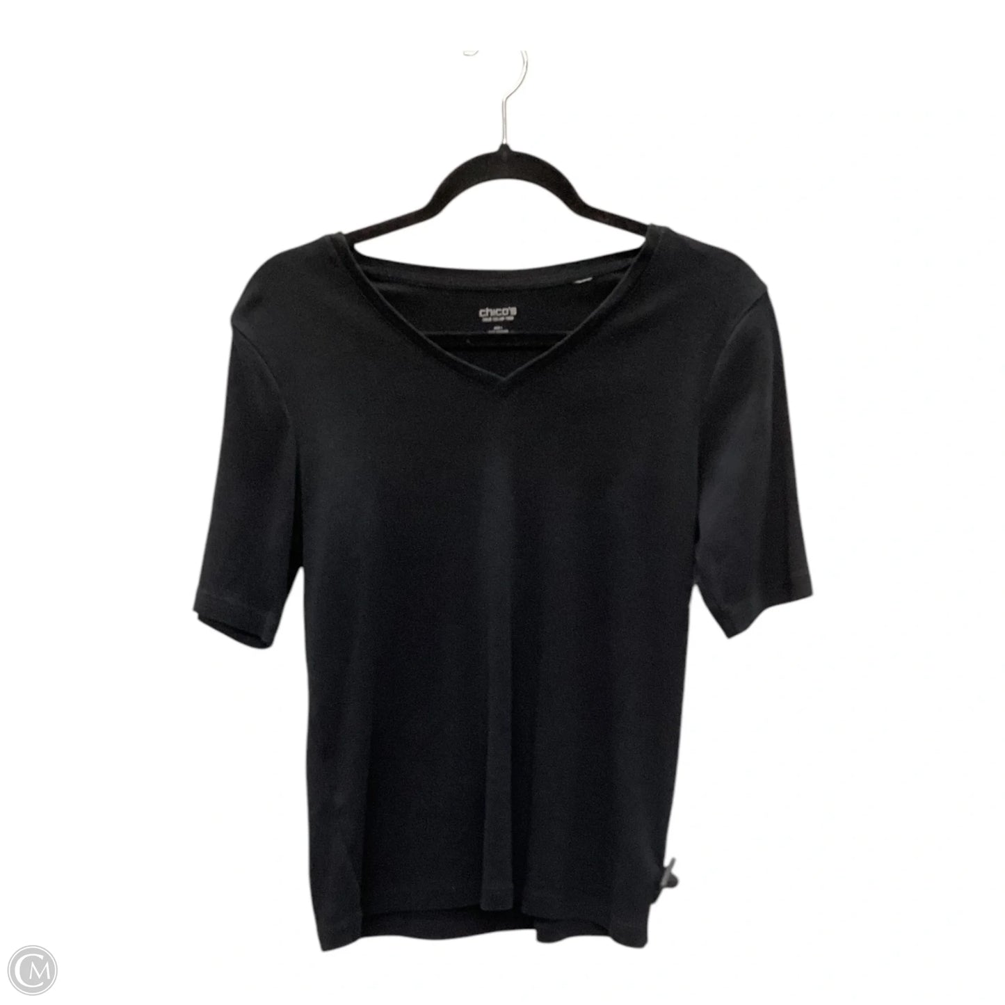 Top Short Sleeve Basic By Chicos In Black, Size: M