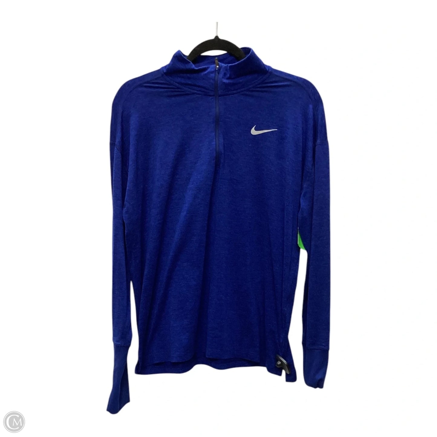 Athletic Top Long Sleeve Collar By Nike Apparel In Blue, Size: L