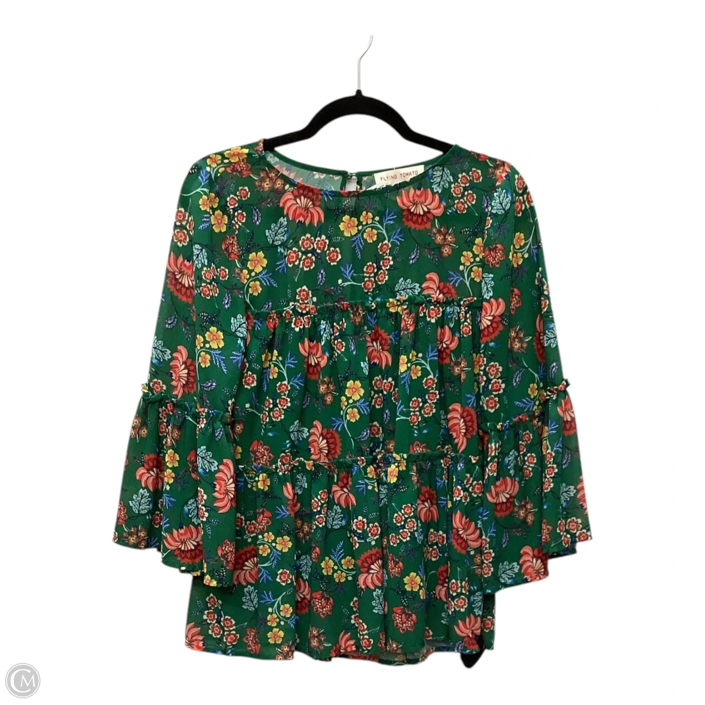 Top Short Sleeve By Flying Tomato In Green, Size: S