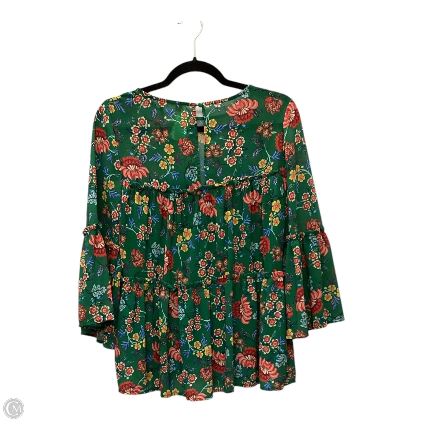 Top Short Sleeve By Flying Tomato In Green, Size: S