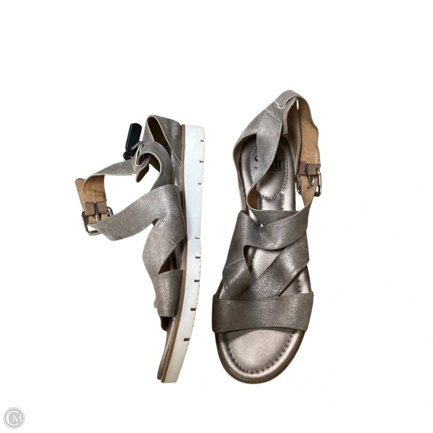 Sandals Flats By Sofft In Silver, Size: 10