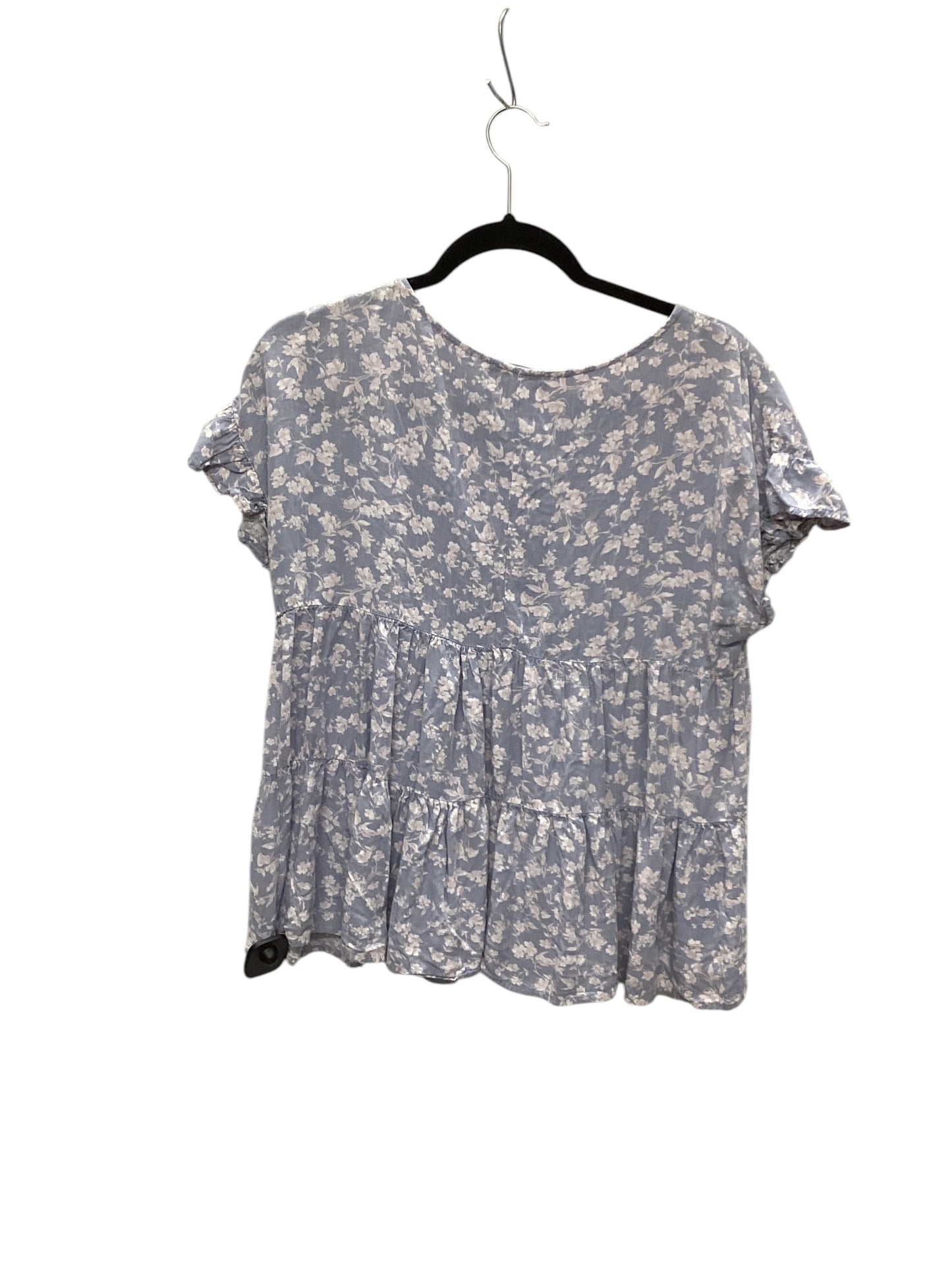 Top Short Sleeve By Final Touch In Blue, Size: M