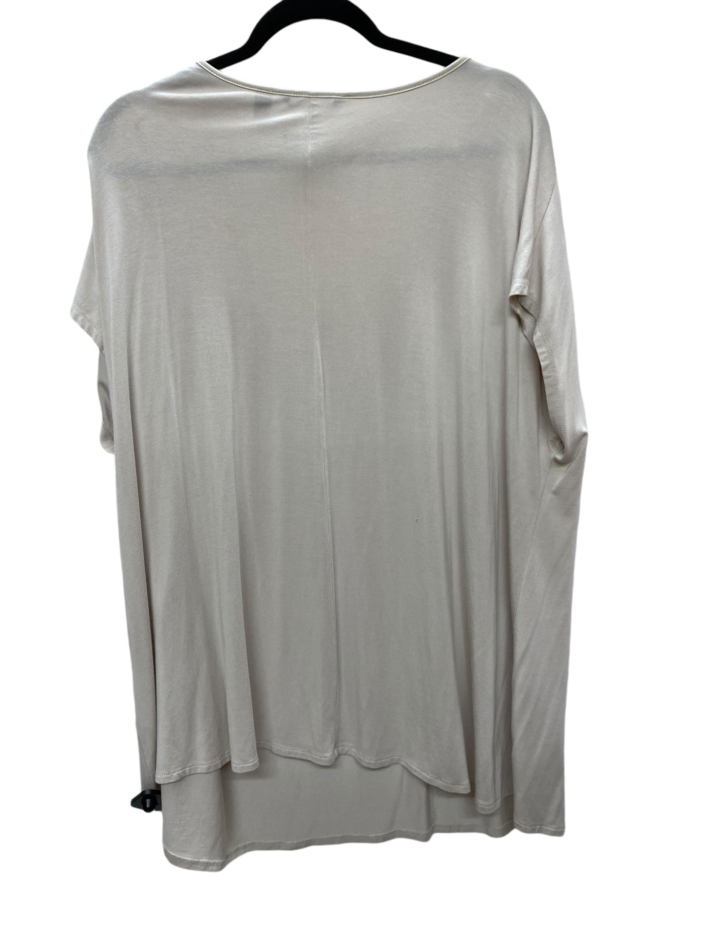 Top Short Sleeve Basic By H For Halston In Tan, Size: 2x