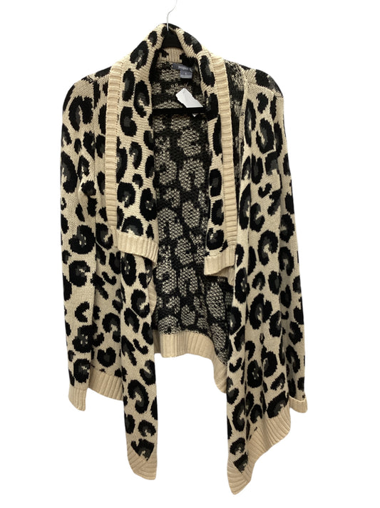 Sweater Cardigan By Clothes Mentor In Animal Print, Size: L