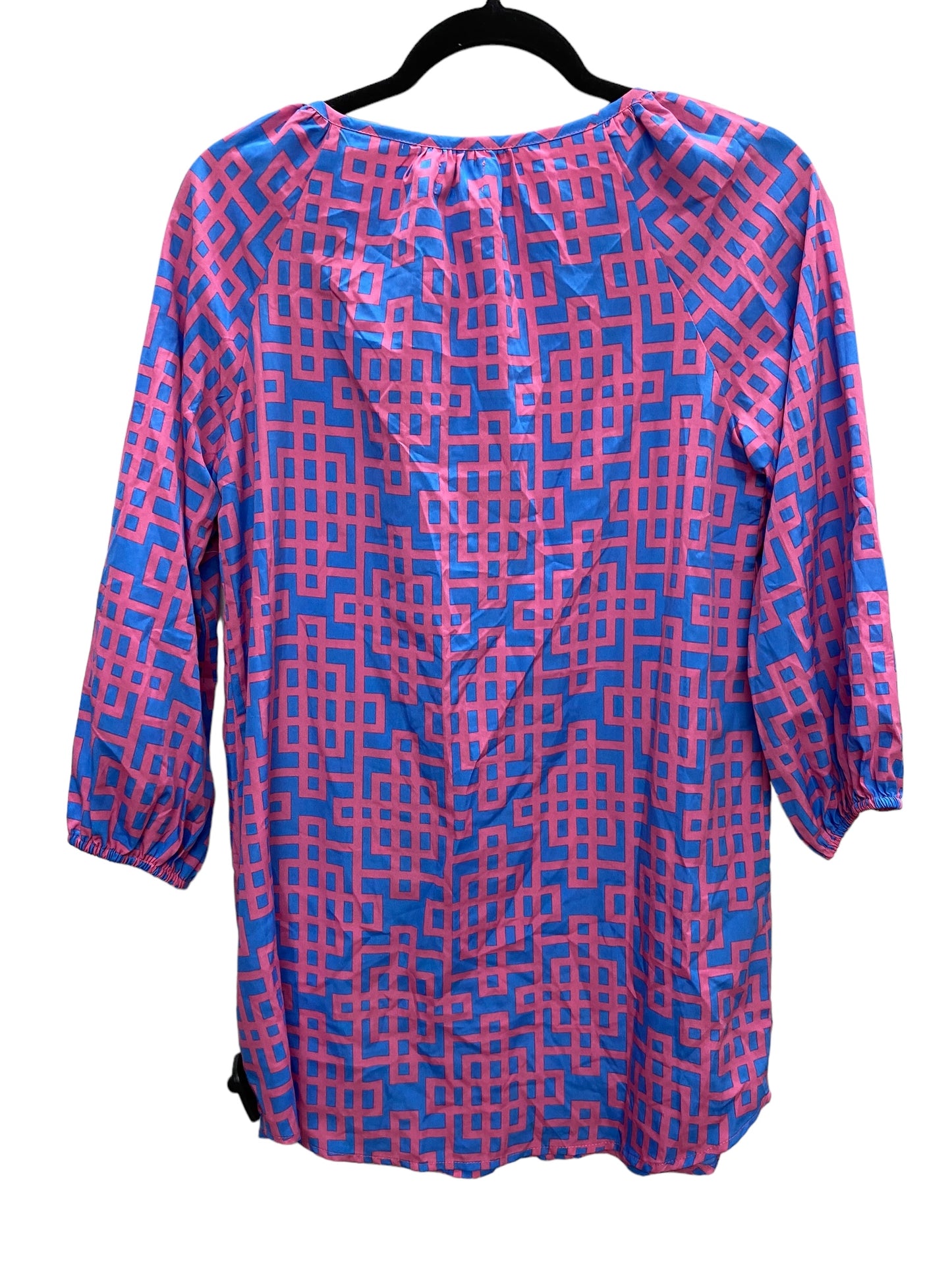 Tunic Long Sleeve By Mudpie In Blue & Pink, Size: S