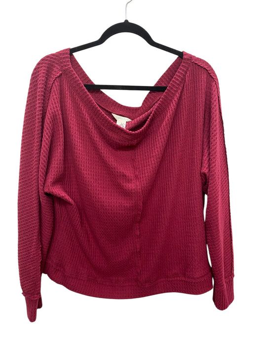 Top Long Sleeve By Clothes Mentor In Red, Size: M