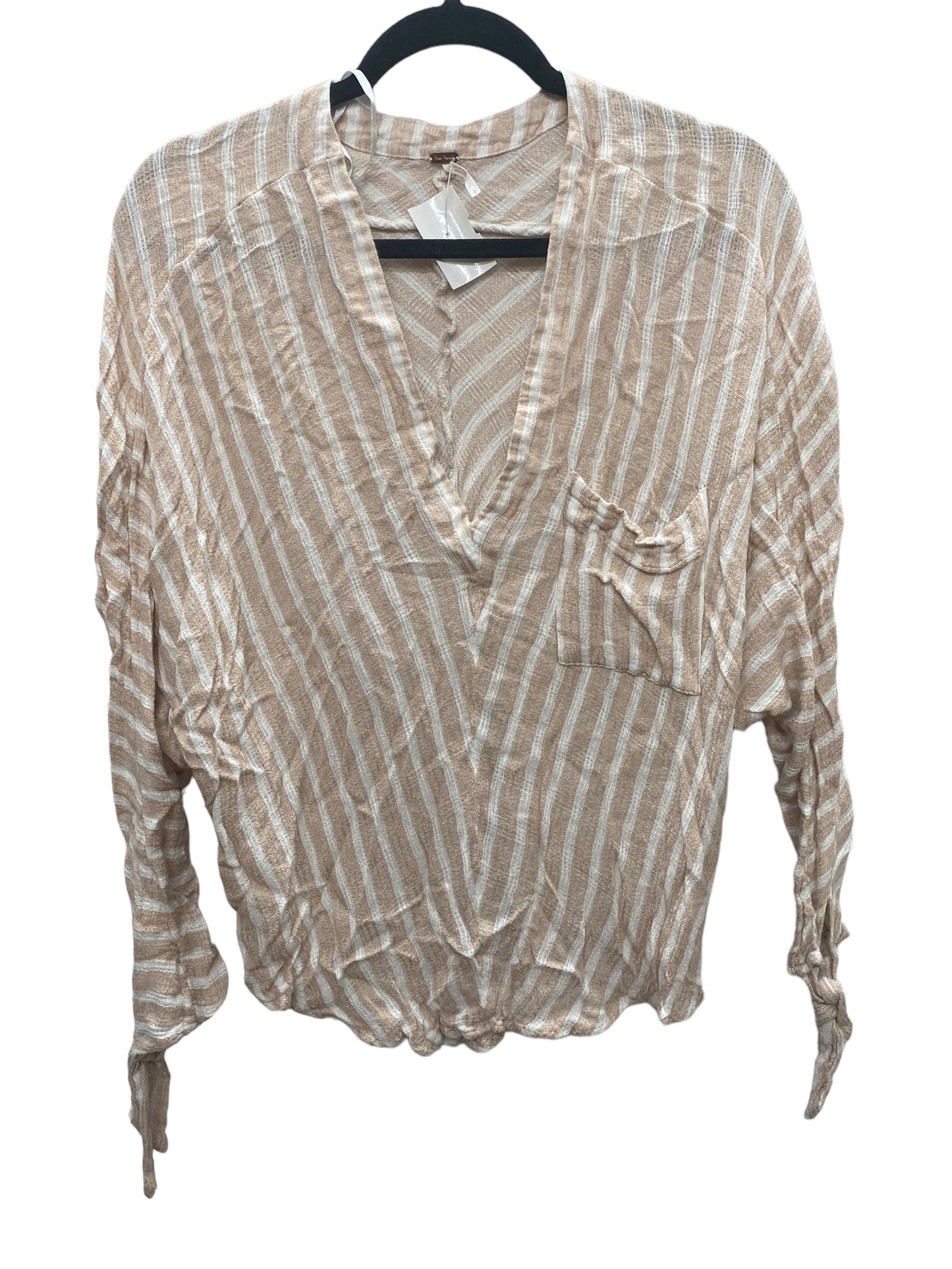 Top Long Sleeve By Free People In Tan, Size: L