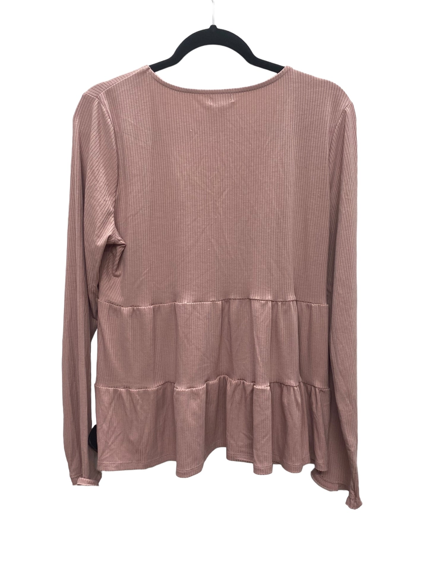 Top Long Sleeve By Love Fire In Pink, Size: Xl