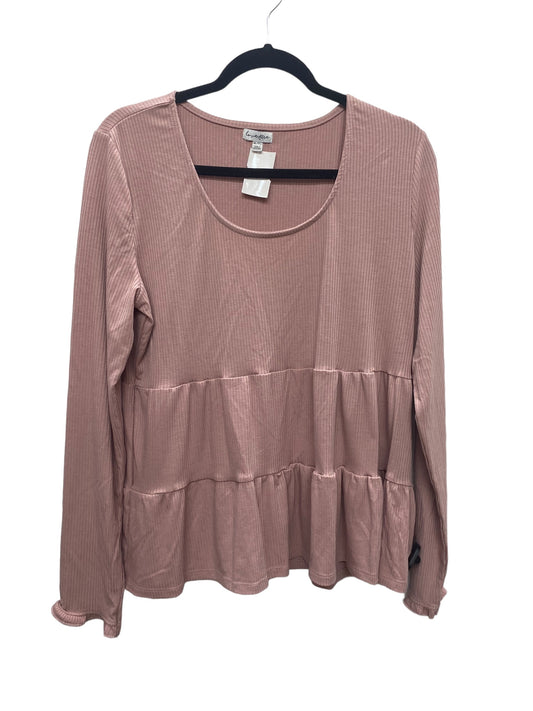 Top Long Sleeve By Love Fire In Pink, Size: Xl