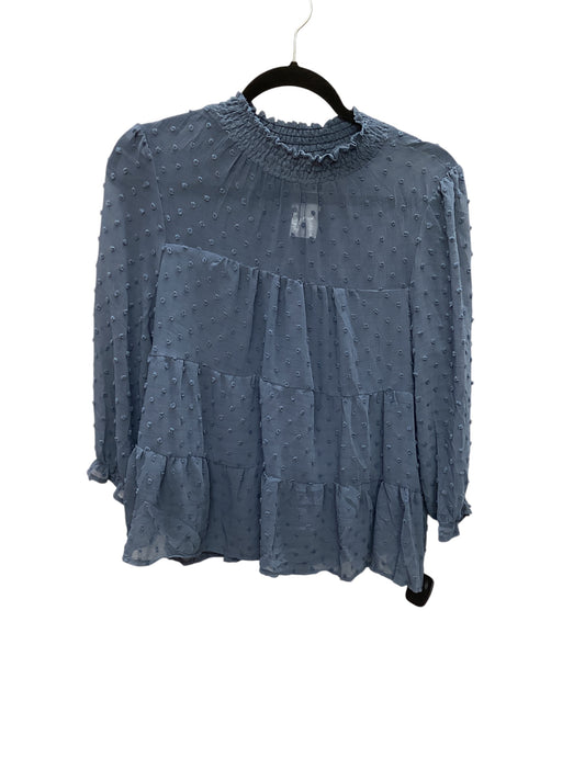 Top Long Sleeve By Monteau In Blue, Size: Xl