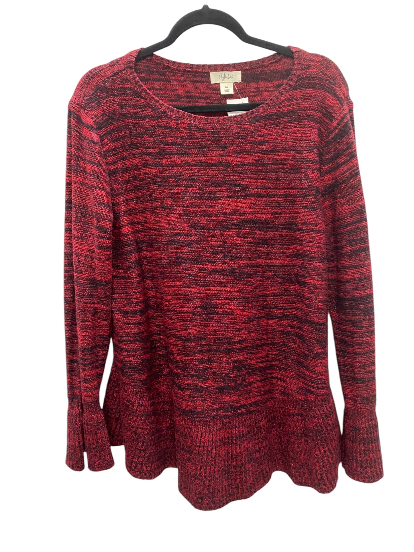 Sweater By Style And Company In Red, Size: Xl