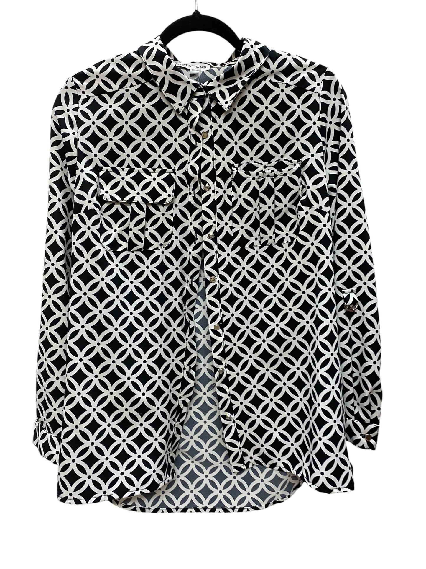 Top Long Sleeve By Notations In Black & White, Size: S