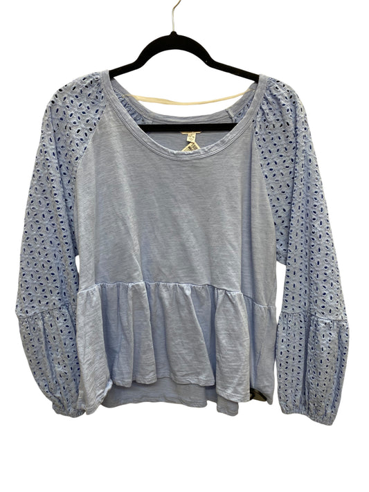 Top Long Sleeve By Time And Tru In Blue, Size: L