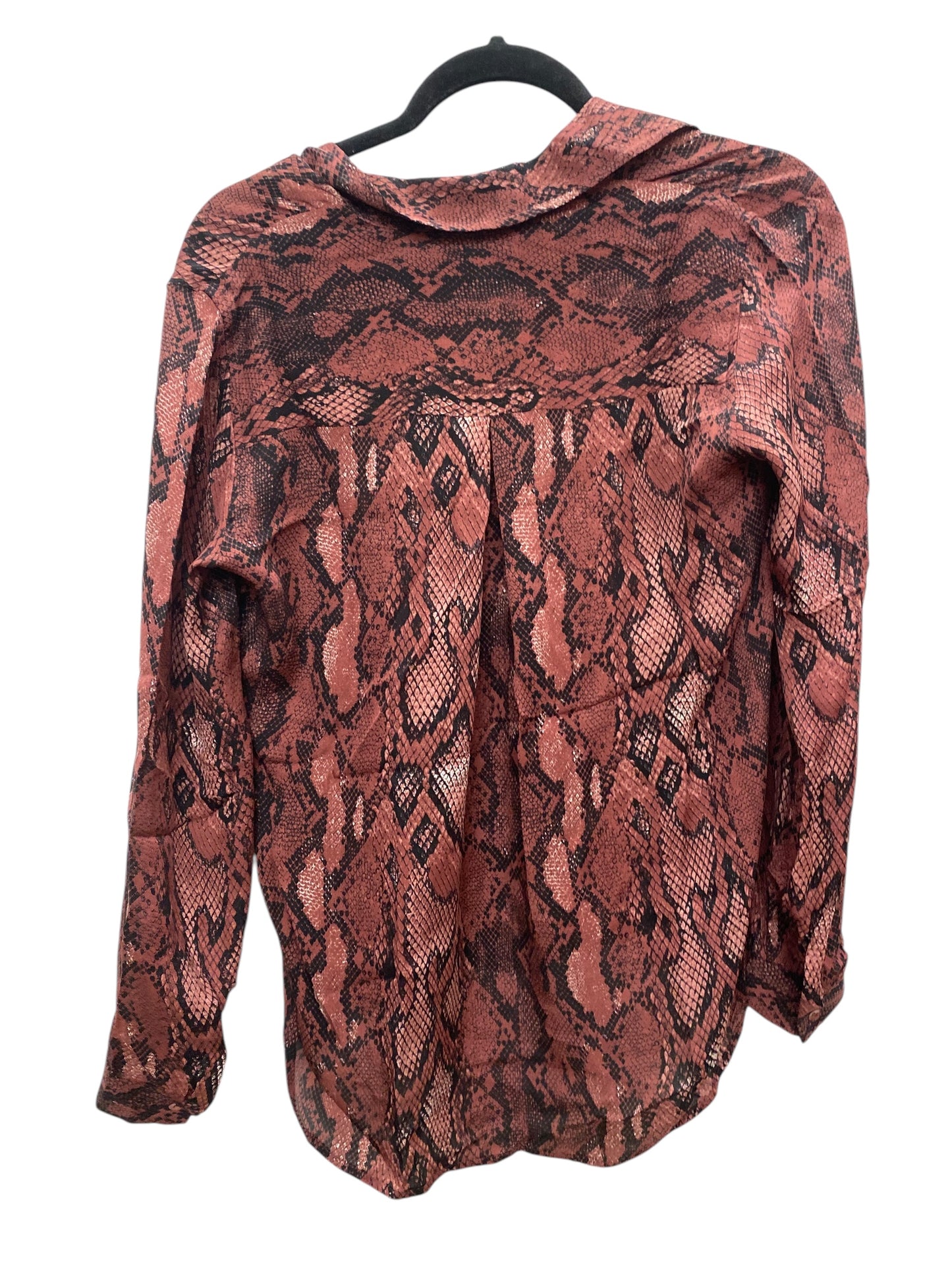 Top Long Sleeve By L Agence In Snakeskin Print, Size: Xs