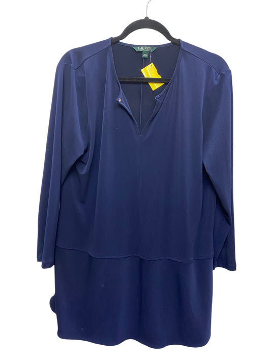 Top Long Sleeve By Lauren By Ralph Lauren In Blue, Size: L