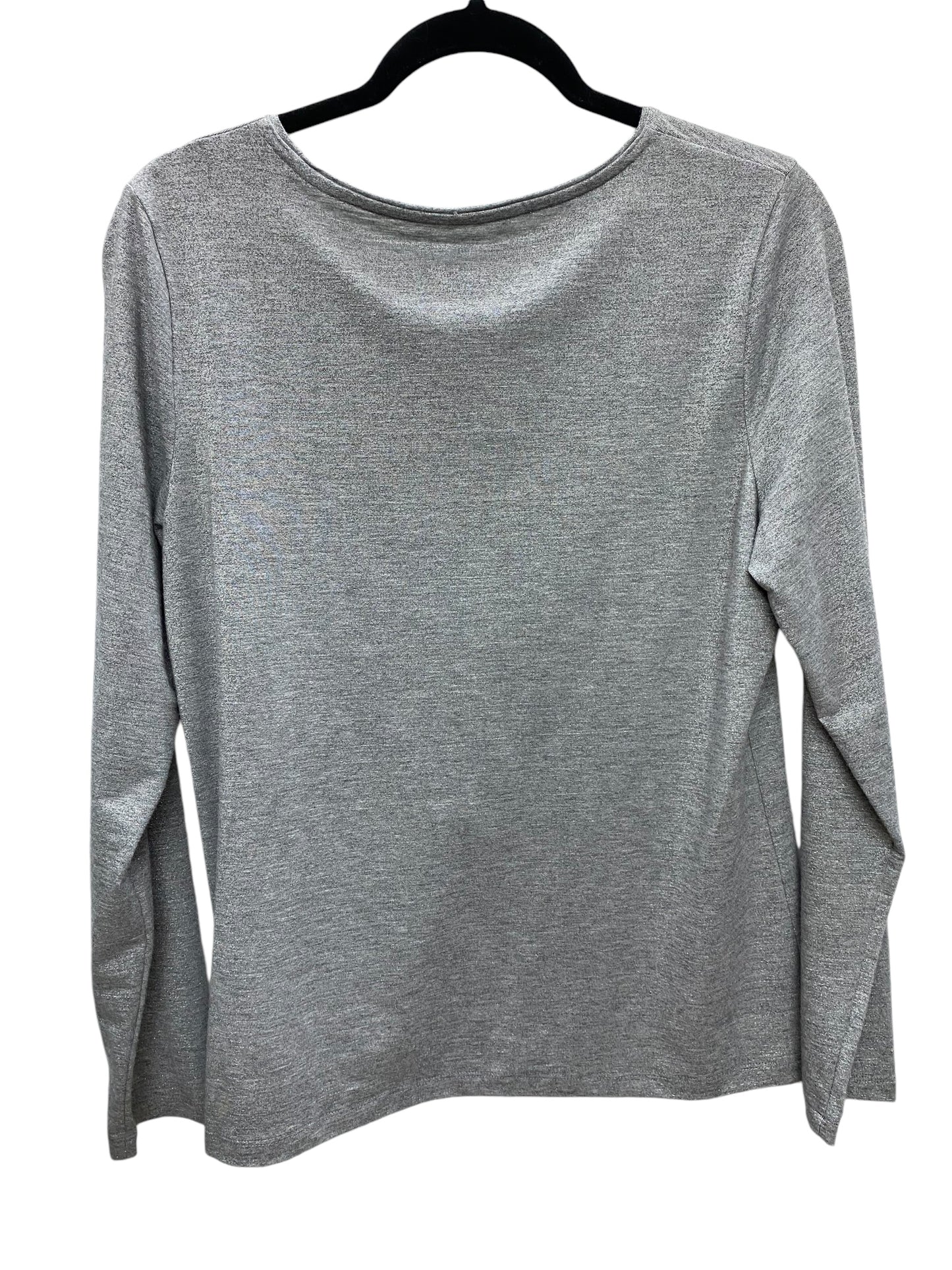 Top Long Sleeve Basic By Talbots In Silver, Size: M