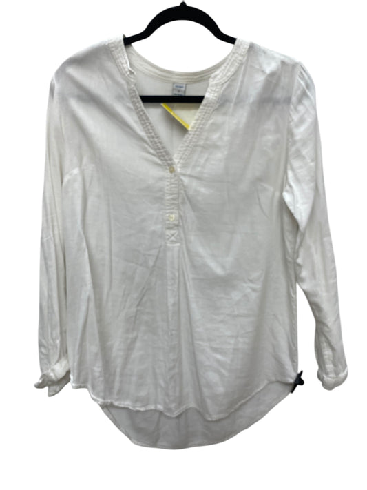 Top Long Sleeve By Old Navy In White, Size: M