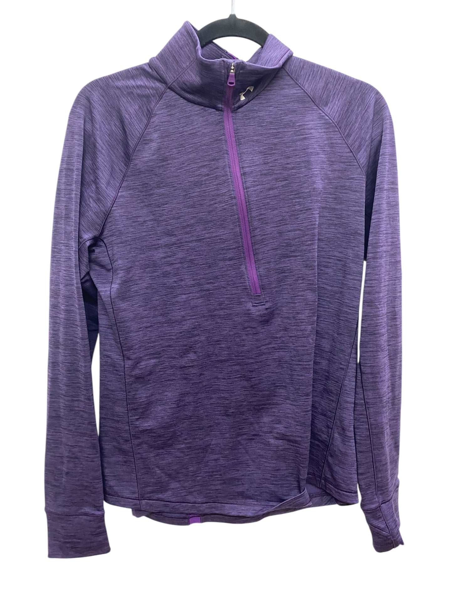 Athletic Top Long Sleeve Collar By Under Armour In Purple, Size: Xl