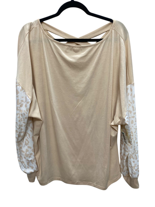 Top Long Sleeve By Clothes Mentor In Cream, Size: 2x