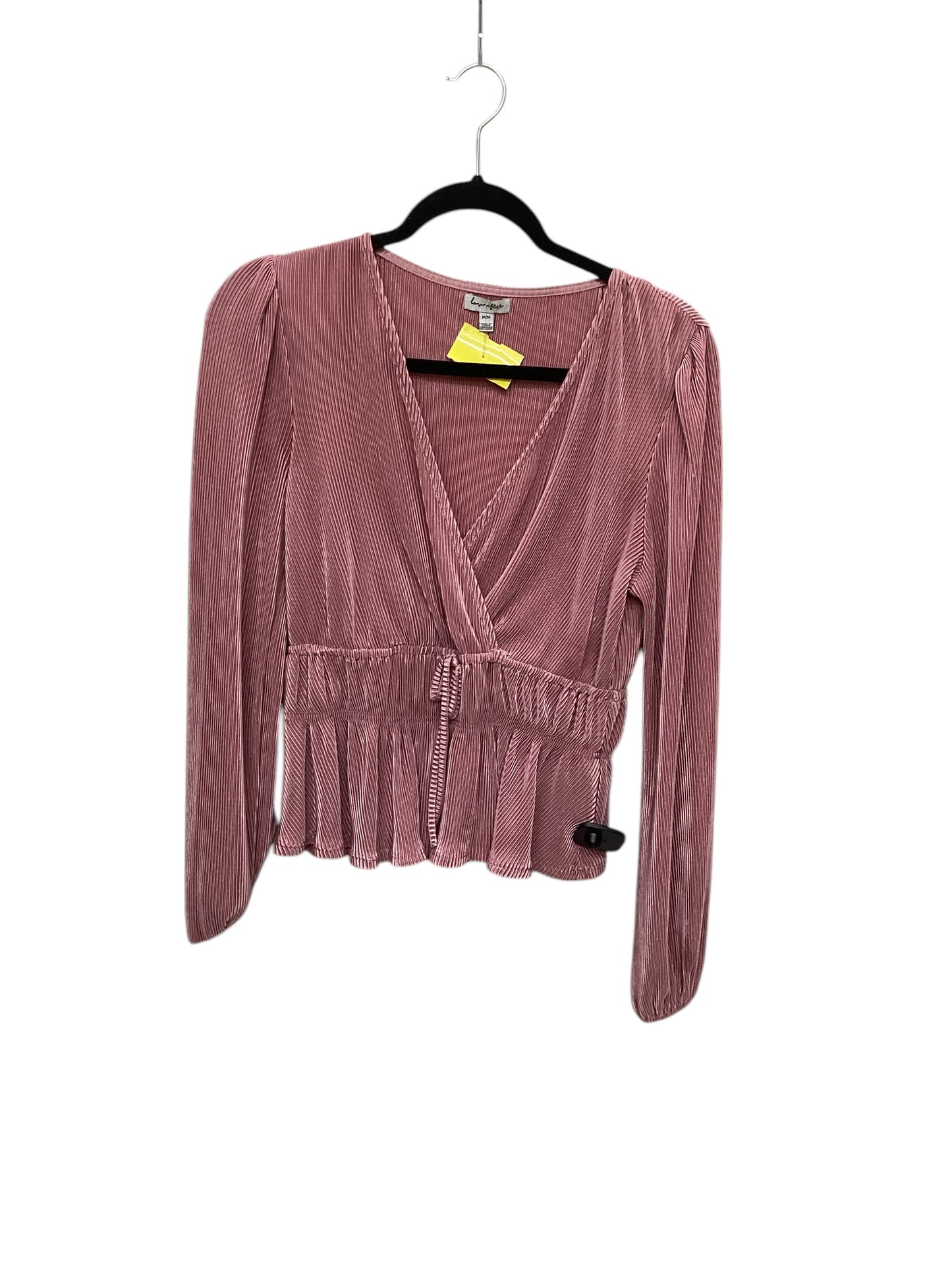 Top Long Sleeve By Love Fire In Pink, Size: M