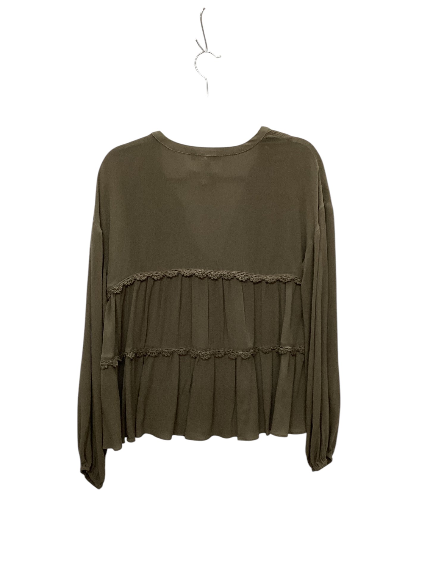 Top Long Sleeve By Olivaceous In Green, Size: S