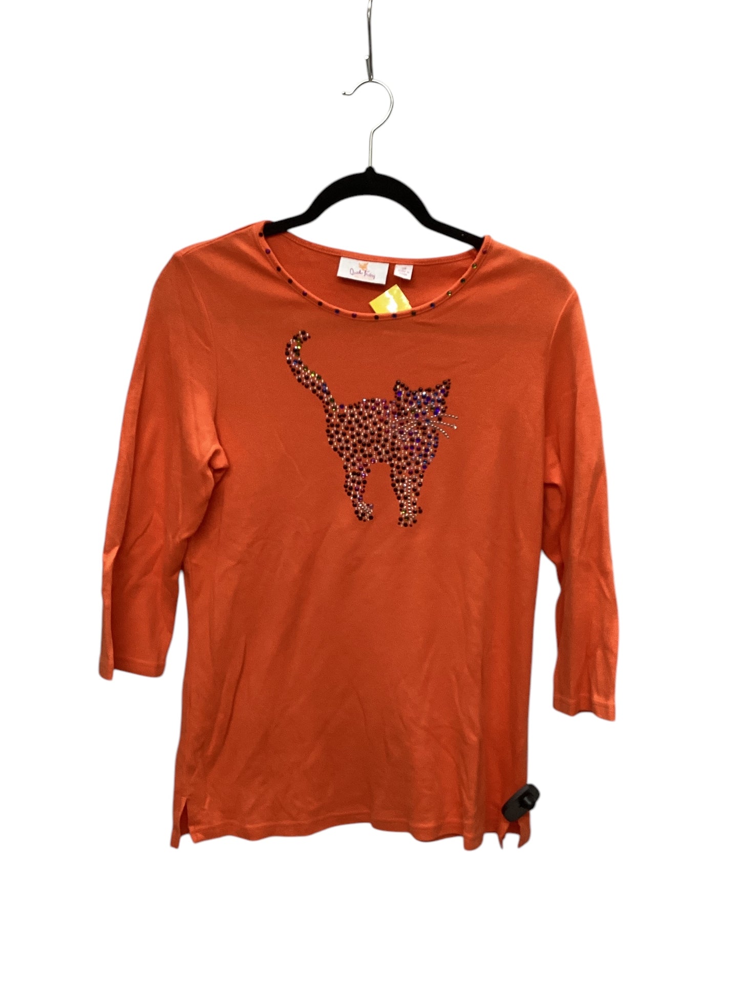 Top Long Sleeve By Quaker Factory In Orange, Size: Xs