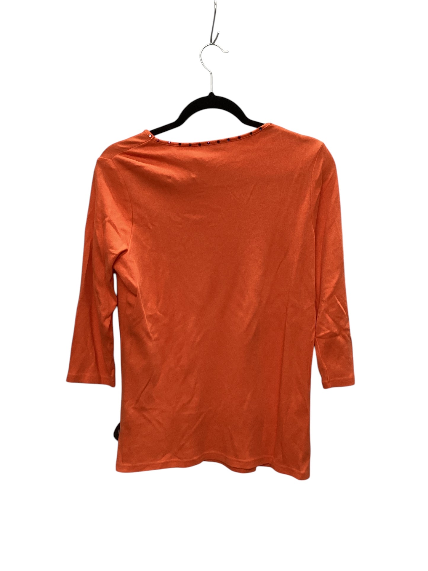 Top Long Sleeve By Quaker Factory In Orange, Size: Xs