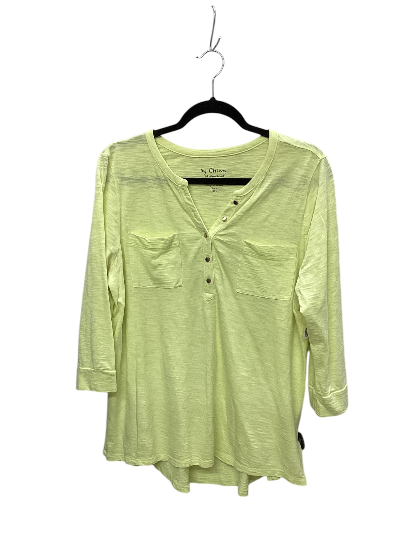 Top Long Sleeve By Chicos In Green, Size: 2