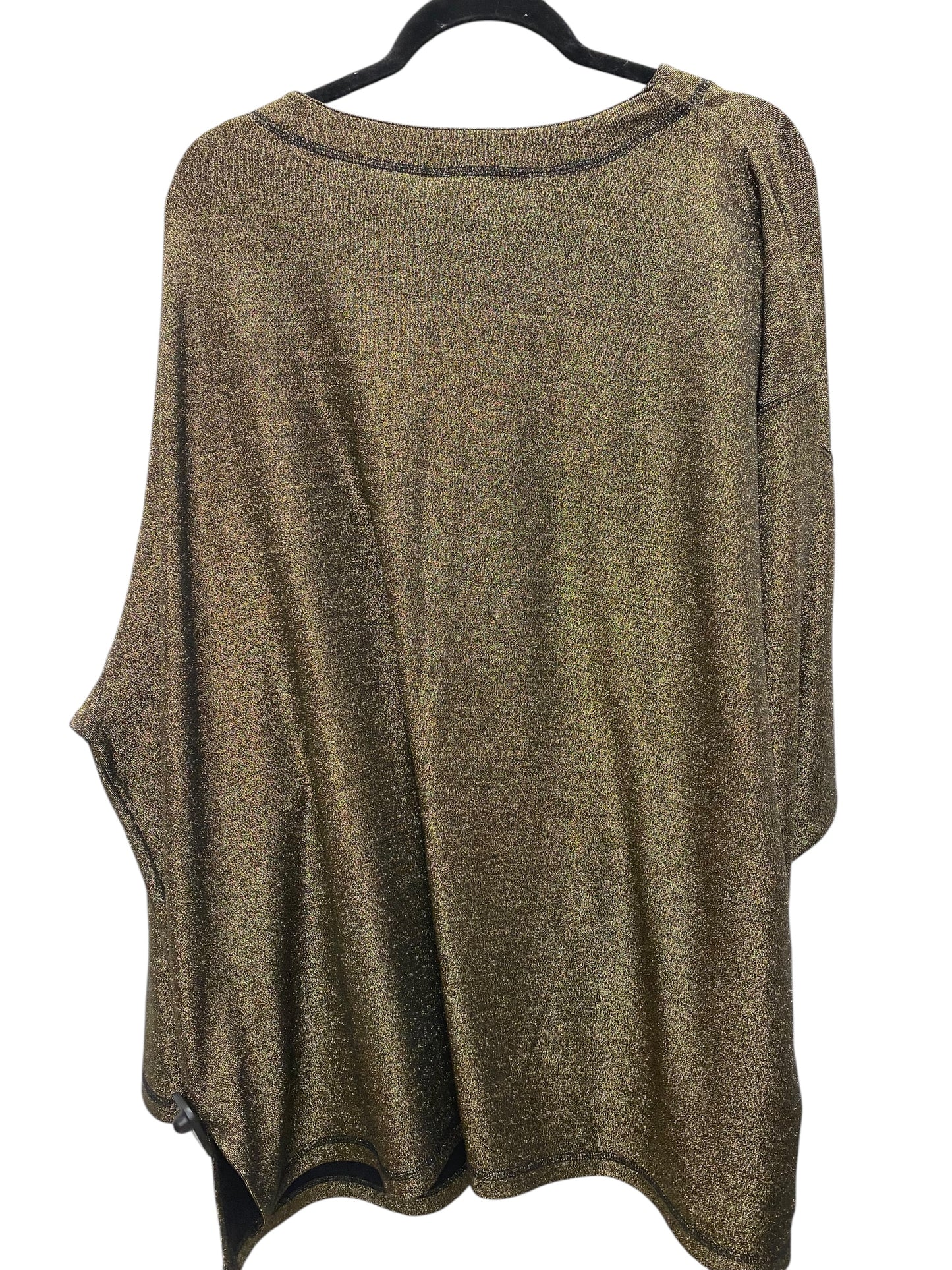 Top Long Sleeve By Jacque And Koko In Gold, Size: 3x