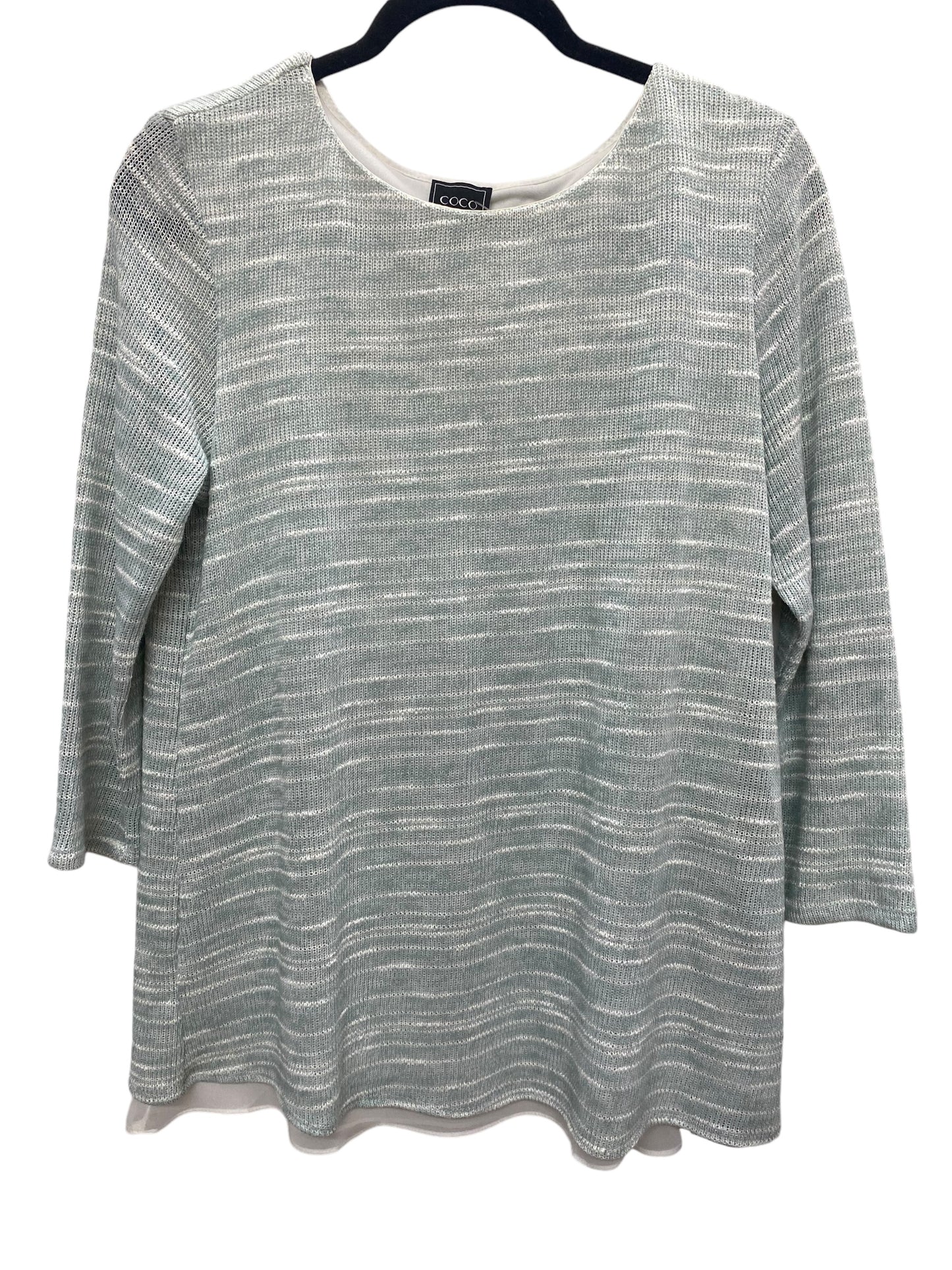 Top Long Sleeve By Coco Bianco In Blue, Size: L