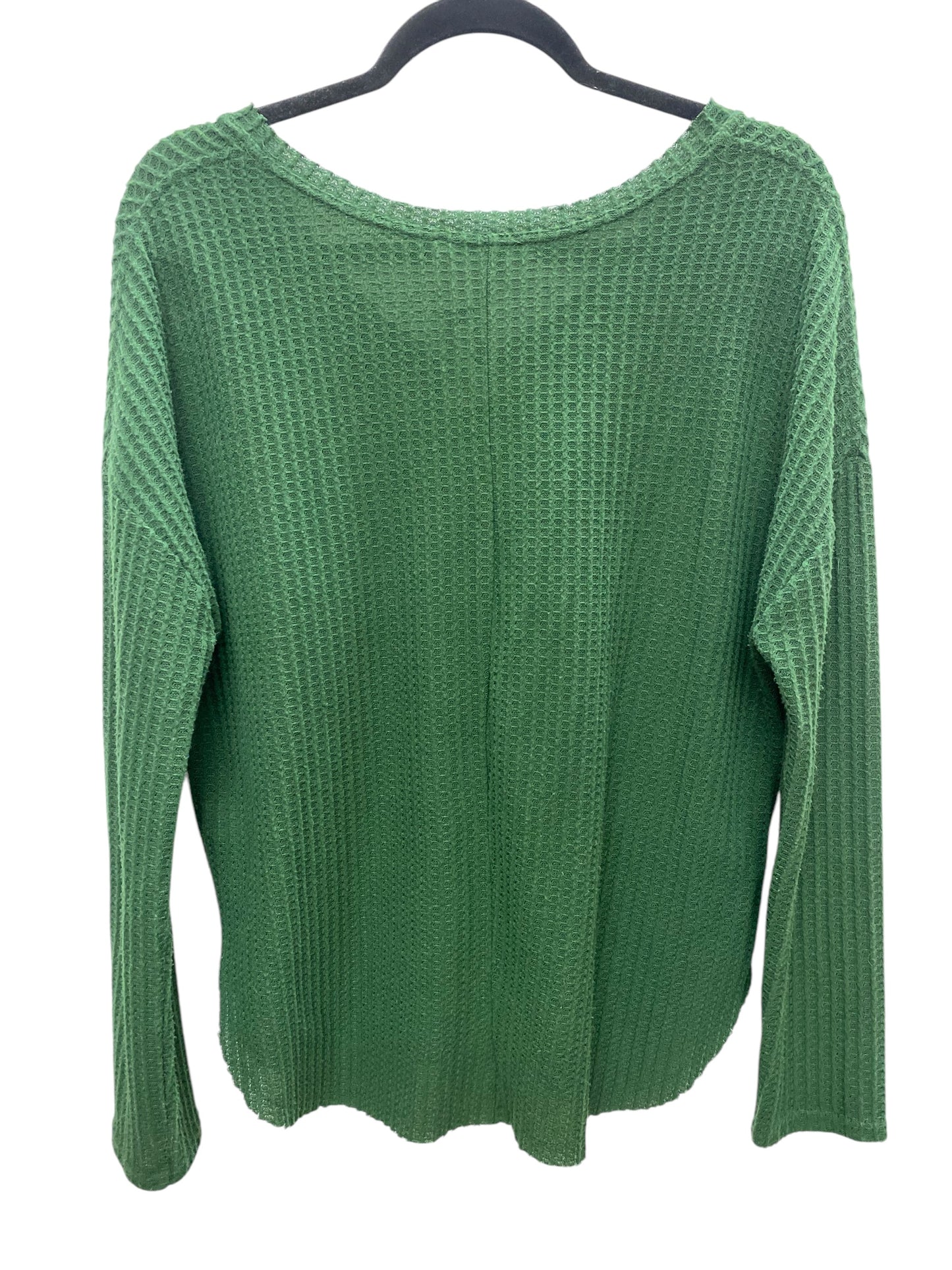 Top Long Sleeve By Double Zero In Green, Size: S