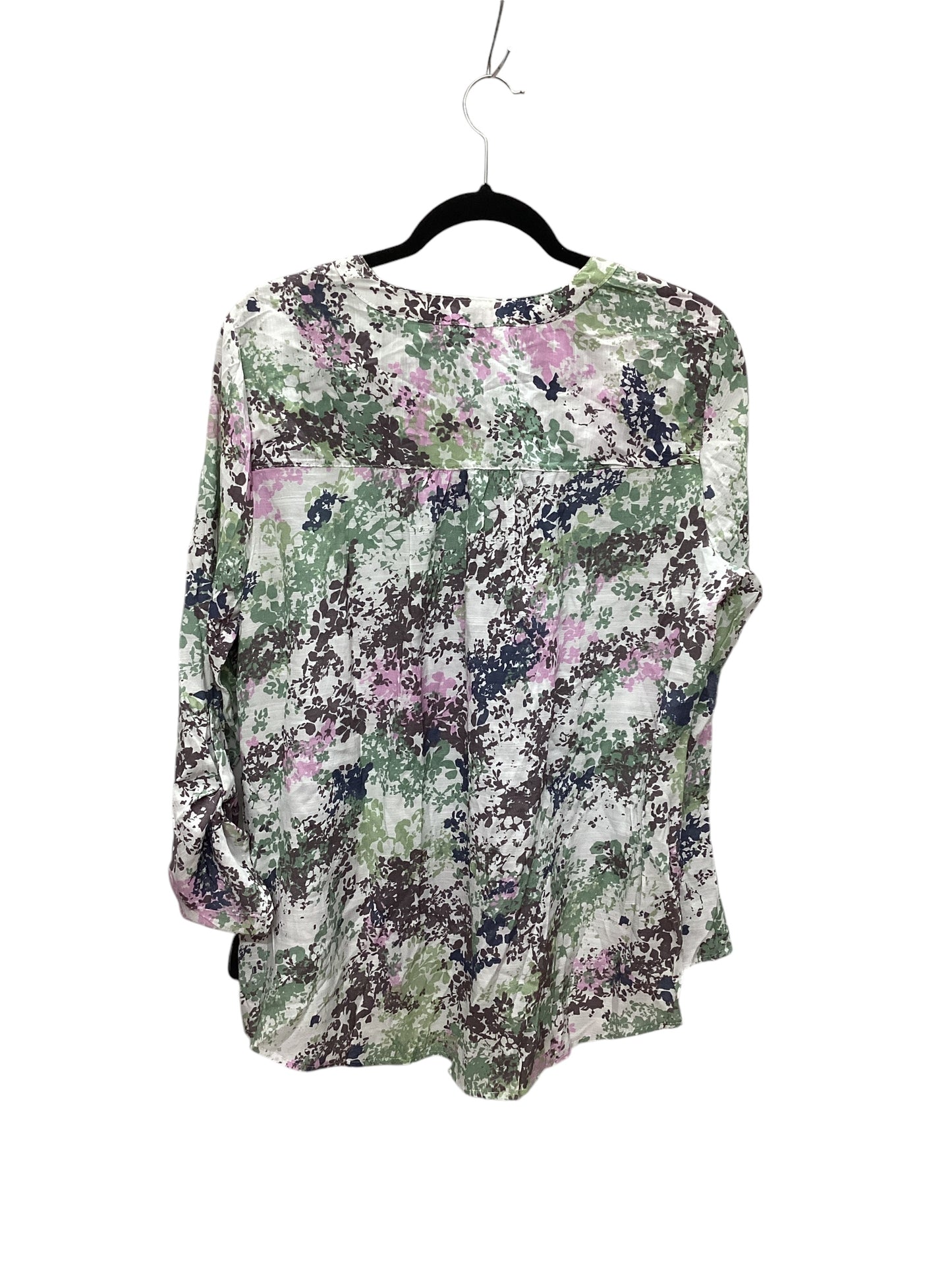 Top Long Sleeve By Notations In Multi-colored, Size: L